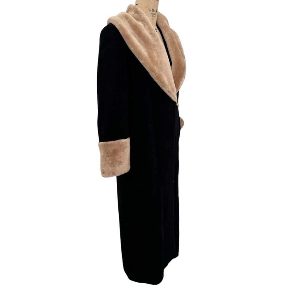 J. Peterman Co Coat Louise Brooks Black Cashmere Wool Women Flapper Maxi Size 4 - Picture 6 of 13
